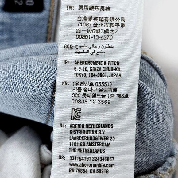 HOLLISTER Distressed Jeans Slim Straight Epic Flex Light Wash Denim Mens 30 x 32 - Picture 7 of 13